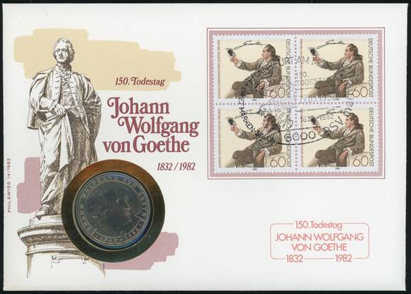 BRD 1982/1982 Numisbrief Johann Wolfgang von Goethe