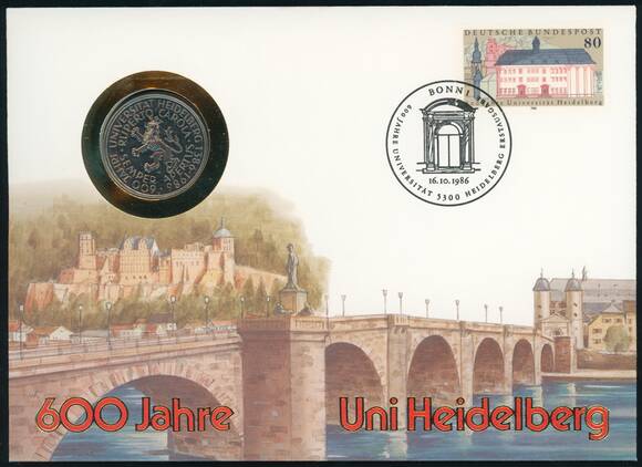 BRD 1986/1986 Numisbrief 600 Jahre Universität Heidelberg