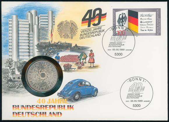 BRD 1989/1989 Numisbrief 40 Jahre Bundesrepublik Deutschland