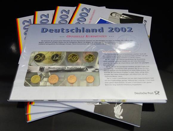 BRD Kursmünzsätze KMS Deutsche Post 2002