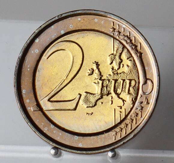 JOHANNES PAUL II. 2 Euro mit Emaille-Auflage