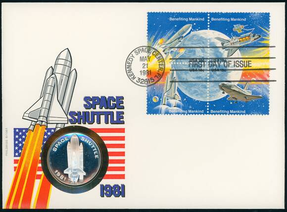 USA 1981 Medaillenbrief Space Shuttle