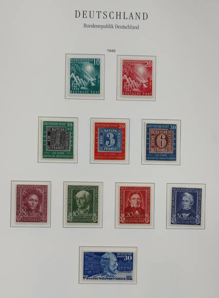 BRD 1949-1959, bis auf den Posthornsatz komplette Sammlung