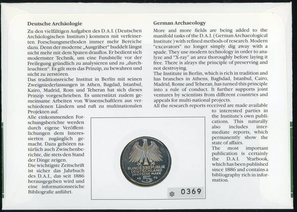 BRD 1979/1990 Numisbrief Archäologische Kultur