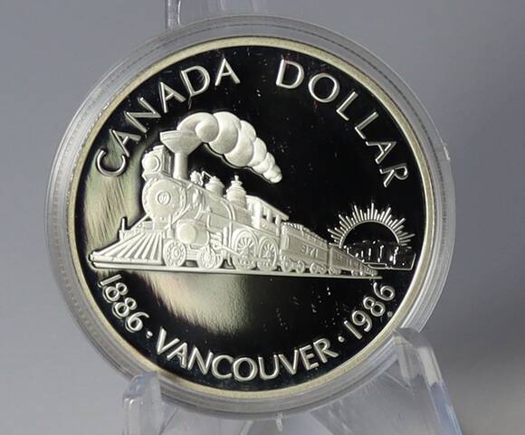 KANADA 1986 1 Silberdollar 100 Jahre Stadt Vancouver