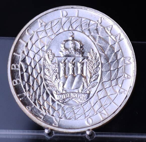 SAN MARINO 1000 Lire 1990 Silber Fußball-WM 1990