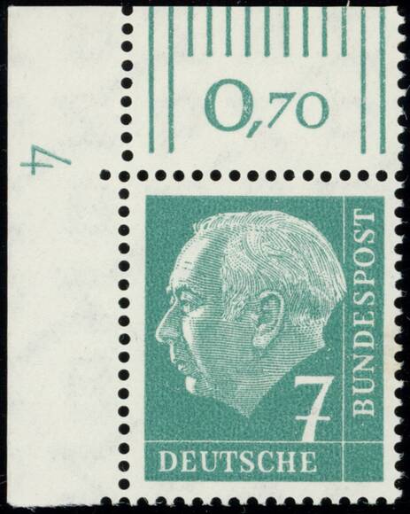 BRD 1954, MiNr.  181 x W DZ Druckerzeichen "4" positiv