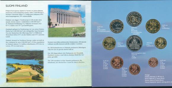 FINNLAND 2002 offizieller Kursmünzensatz