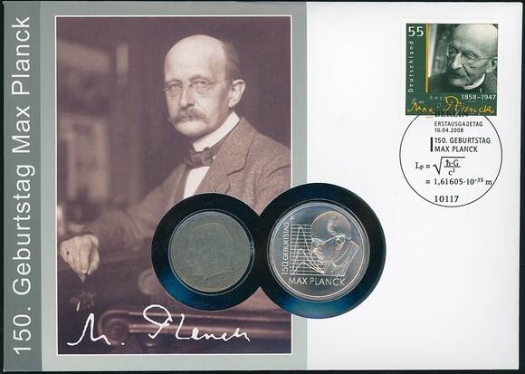 BRD 1957/2008 Numisbrief Max Planck