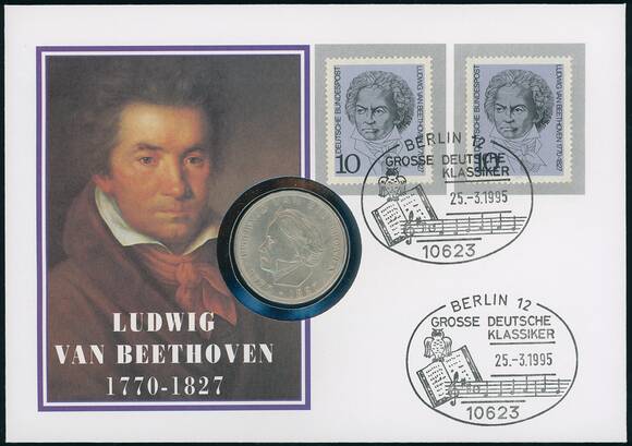 BRD 1970/1995 Numisbrief Ludwig van Beethoven