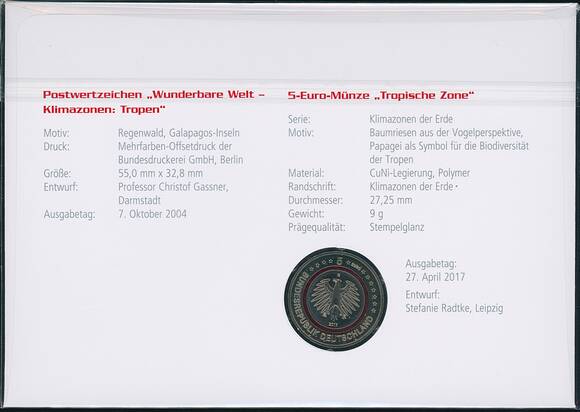 BRD 2017 Numisbrief Tropische Zone