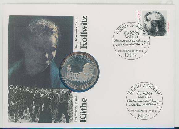 BRD 1992/1996 Numisbrief Käthe Kollwitz