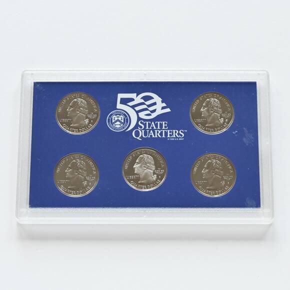 USA 2000 Proof Set 50 State Quarters 5 Münzen