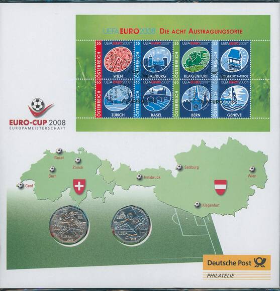 ÖSTERREICH 2008/2008 Numisbrief Fußball-EM 2008