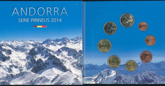 ANDORRA 2014 Kursmünzsatz Serie Pirineus