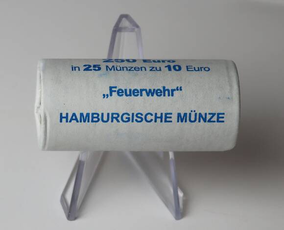 BRD 10 Euro 2023 J Im Dienst der Gesellschaft Feuerwehr Originalrolle