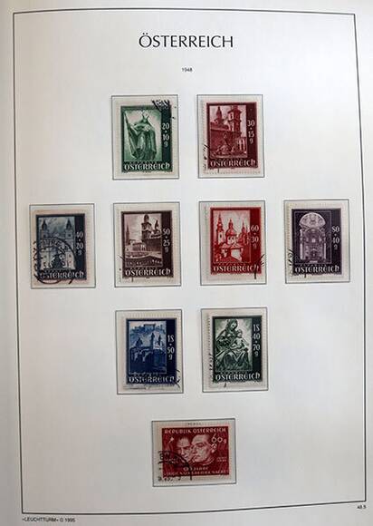 ÖSTERREICH 1945-2004 gestempelte Sammlung in zwei Leuchtturm-SF-Alben