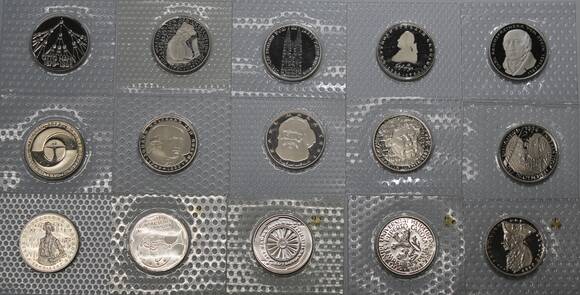 BRD 15 x 5 DM Gedenkmünzen 1979-1986 in Polierter Platte komplett