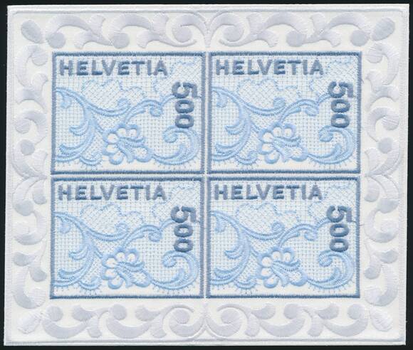 SCHWEIZ 2000 MiNr. 1726 Stickerei-Kleinbogen