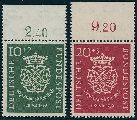 BRD 1950 MiNr. 121-122 Oberrand