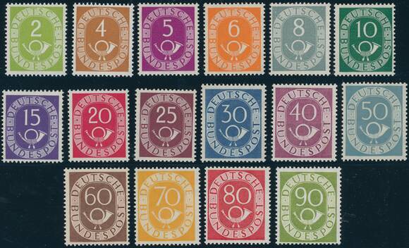 BRD 1951/1952 MiNr. 123-138