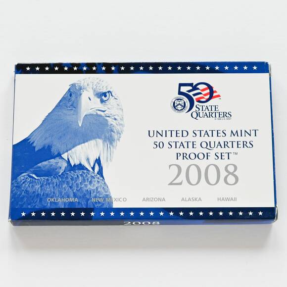 USA 2008 Proof Set 50 State Quarters 5 Münzen