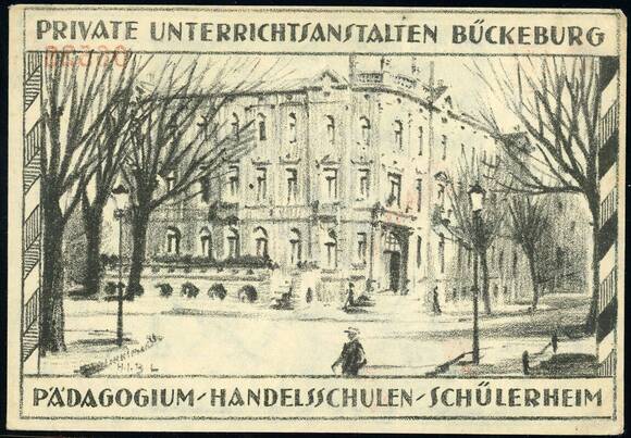Bückeburg 1921 Private Unterichtsanstalten 191.1 b) 3 Mk.