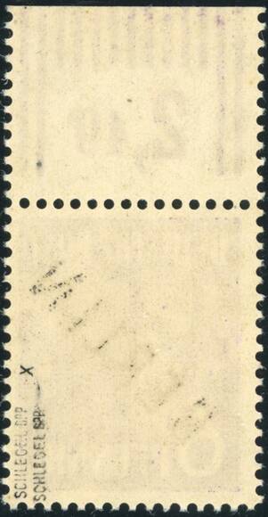 BERLIN 1948 MiNr. 2 x W OR dickes Papier mit Walzendruck-Oberrand