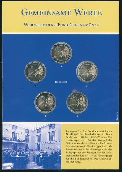 BRD 2019 70 Jahre Bundesrat 5 x 2 Euro