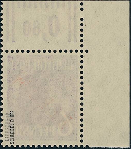 BERLIN 1949 MiNr. 22 W OR Bogenecke links oben