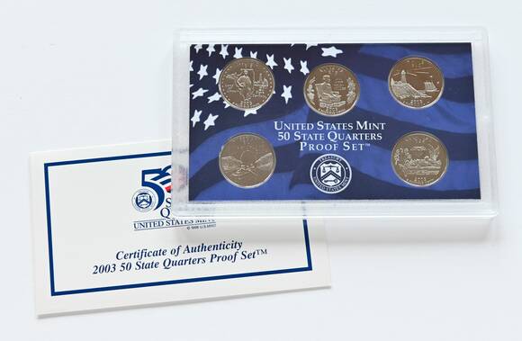 USA 2003 Proof Set 50 State Quarters 5 Münzen