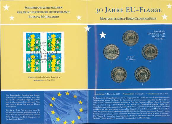 BRD 2015 30 Jahre EU-Flagge 5 x 2 Euro