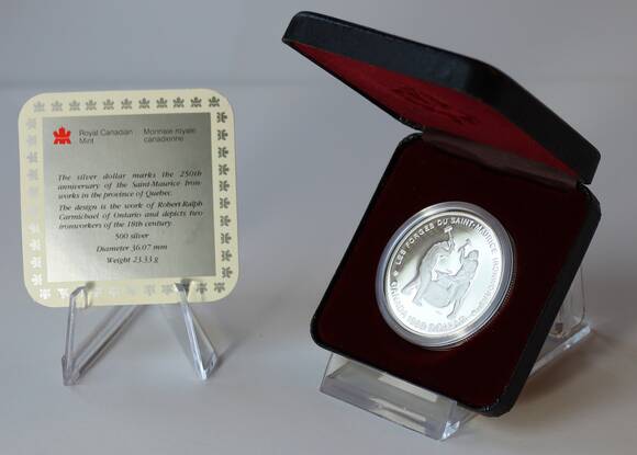 KANADA 1988 1 Silberdollar 250 Jahre Eisenproduktion in Kanada