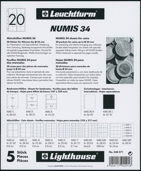 Leuchtturm LEUCHTTURM Münzhüllen NUMIS 34