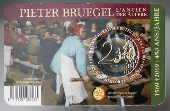 BELGIEN 2 Euro 2019 Pieter Bruegel Coincard