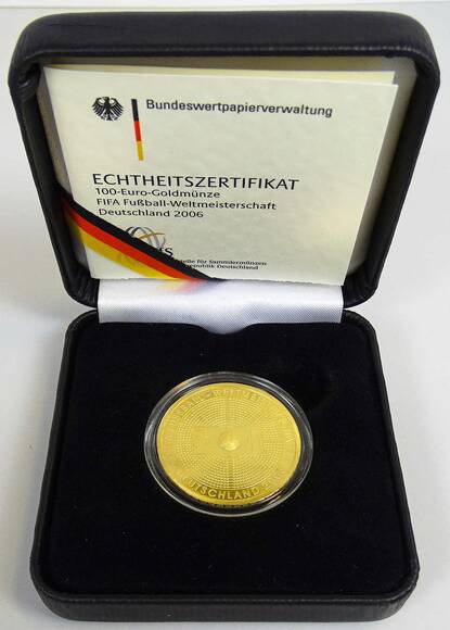 BRD 100 Euro Gold 2005 G Fußball-WM 2006