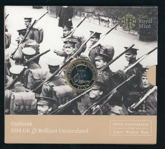 GROSSBRITANNIEN 2 Pounds 2014 First World War Brilliant Uncirculated