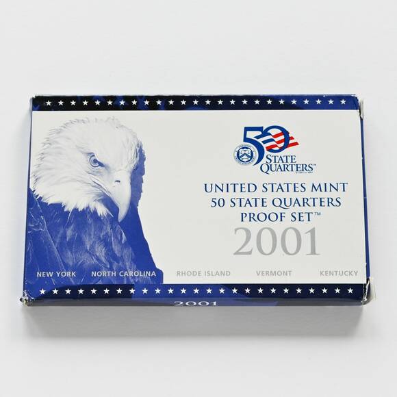 USA 2001 Proof Set 50 State Quarters 5 Münzen