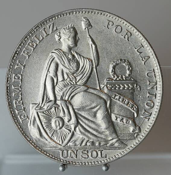 PERU Un Sol Silber 1934 Lima