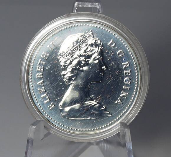 KANADA 1980 1 Silberdollar 100 Jahre arktische Inseln bei Kanada Eisbär