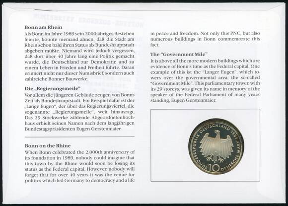 BRD 1989/1993 Numisbrief Bonn