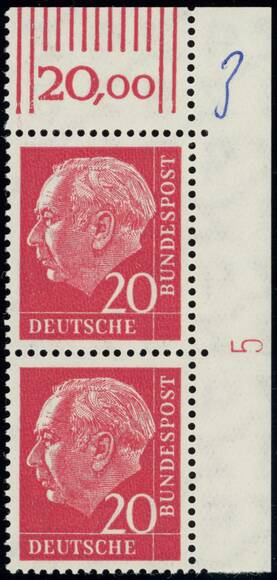 BRD 1954 MiNr. 185 x W DZ Druckerzeichen "5" positiv