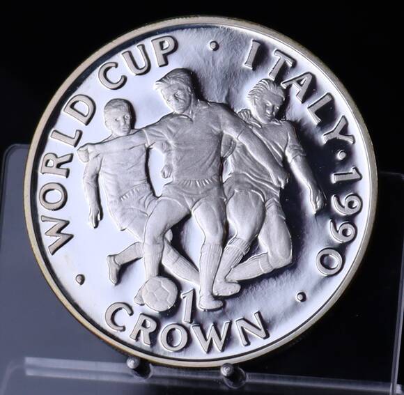 GIBRALTAR 1 Crown 1990 Fußball-WM 1990 in Italien