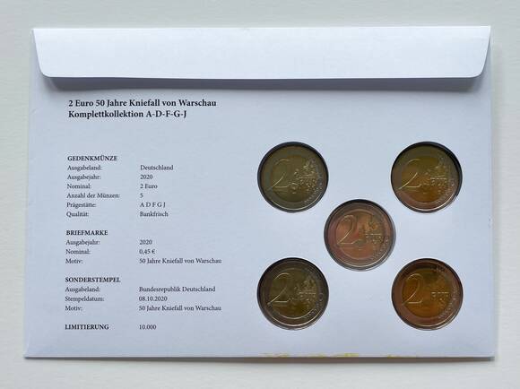 BRD 2020 Numisbrief Kniefall von Warschau