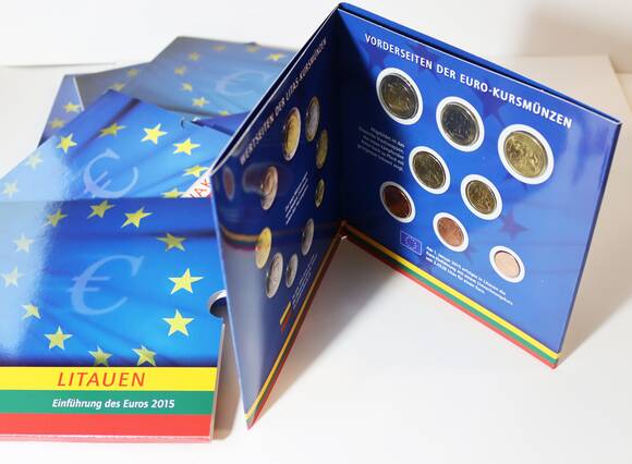 EINFÜHRUNG DES EURO 2008-2015 mit 6 Euro-Kursmünzsätzen