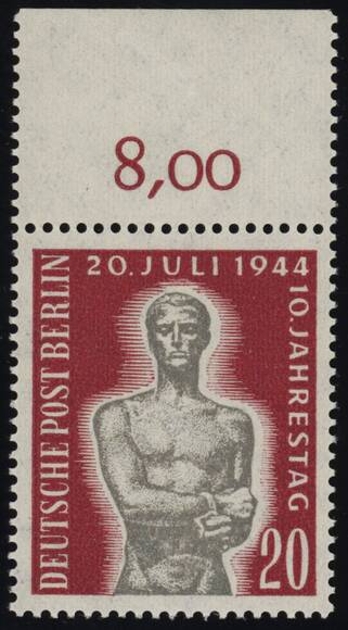 BERLIN 1954 MiNr. 119 Oberrand durchgezähnt