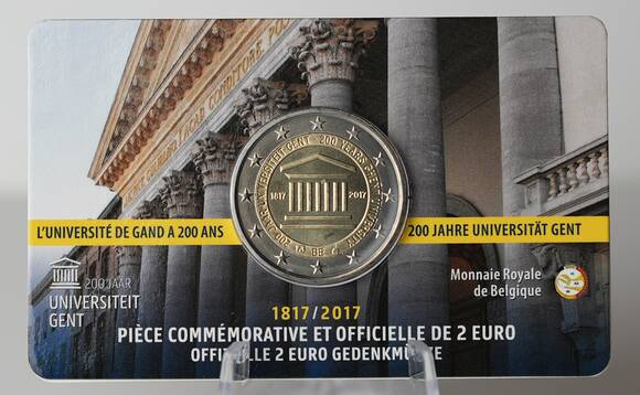 BELGIEN 2 Euro 2017 200 Jahre Universität Gent Coincard