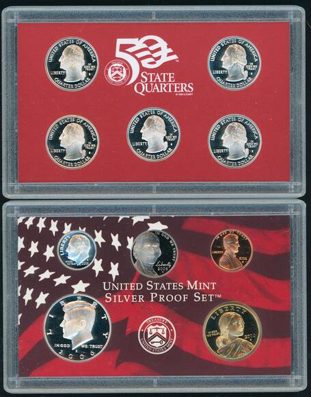 USA 2006 Silver Proof Set 10 Münzen, davon 7 in Silber