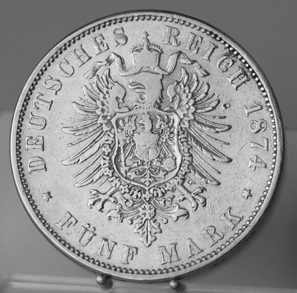 PREUSSEN 5 Mark 1874 A, Jaeger 97