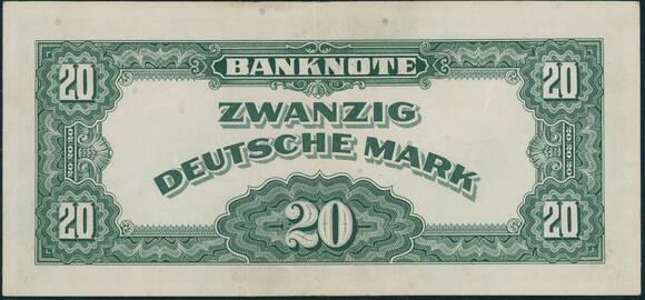 ALLIIERTE BESATZUNG 20 Deutsche Mark, Serie 1948, Serie J/J